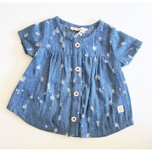 SEMPRENOI! Girls Blue Distressed Denim Top 3 Months